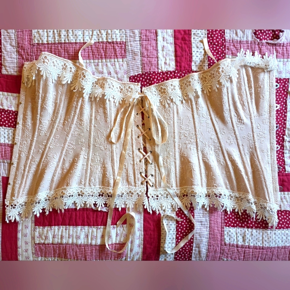Lace-Up Pastel Pink Corset Top